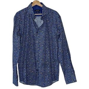 BUGATCHI LUXURY‎ MEN'S LONG SLEEVE BUTTON UP INSECT PATTERN SIZE L